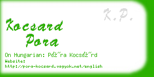 kocsard pora business card